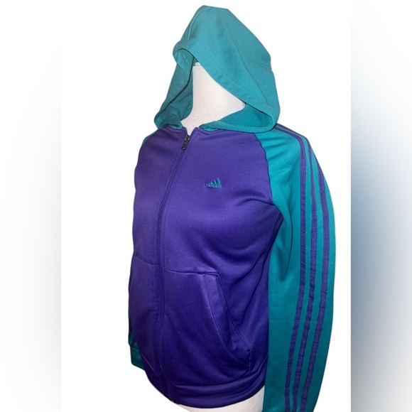 Retro Adidas Purple and Green Athletic Jacket - Picture 2 of 3